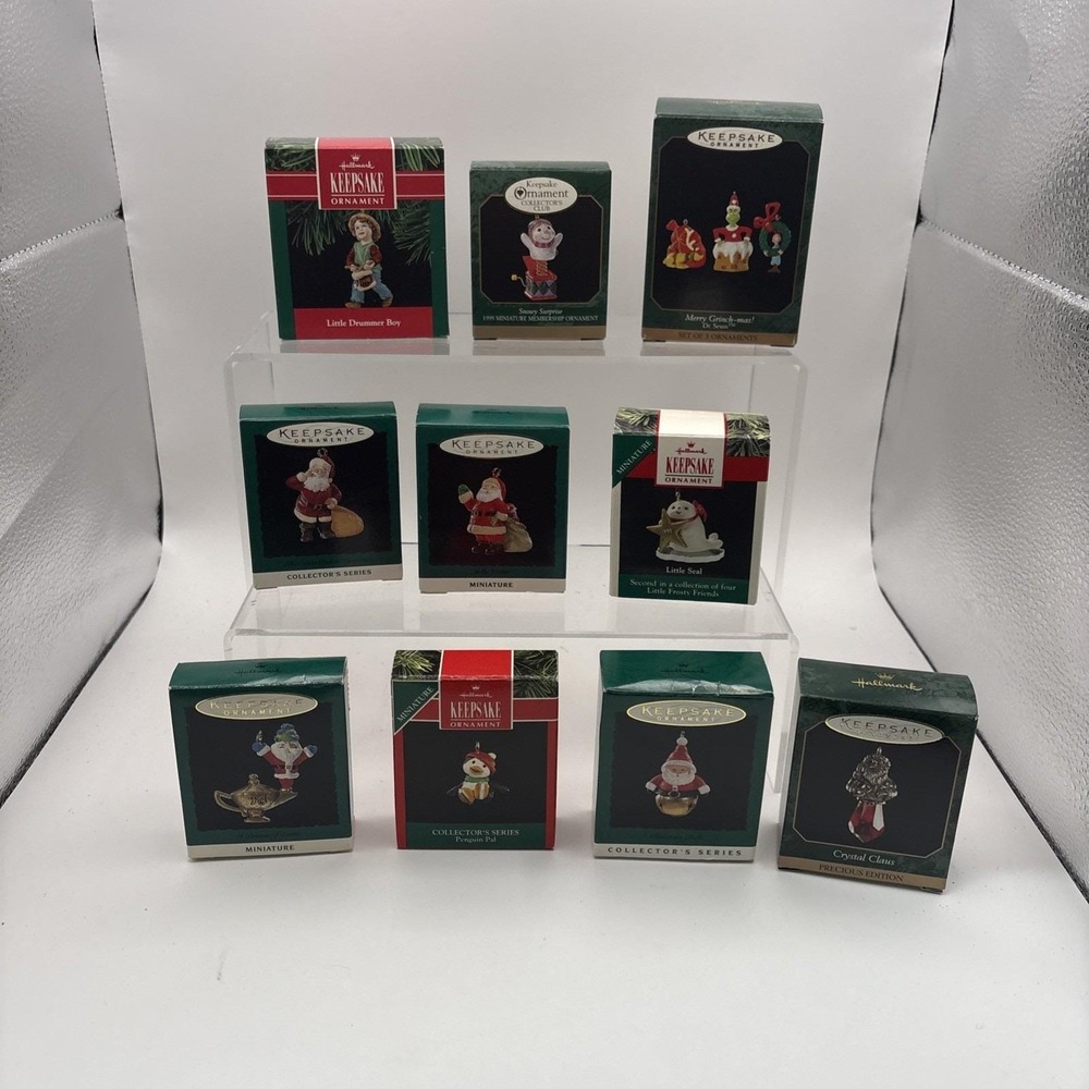 Vtg~Lot of 10~Hallmark Ornaments~Assorted Miniature